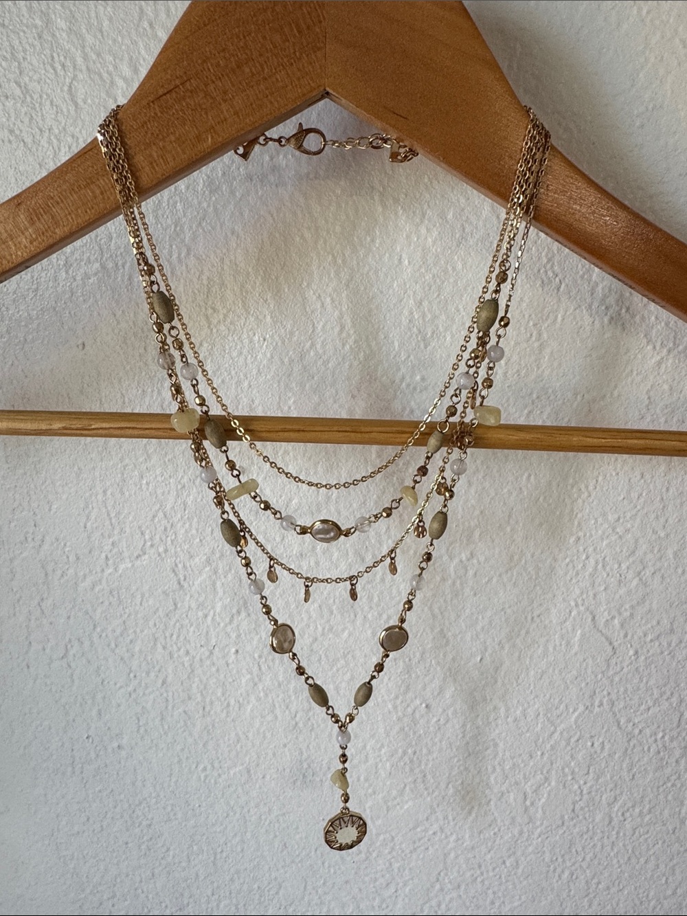 Multi Layer Gold Tone Necklace